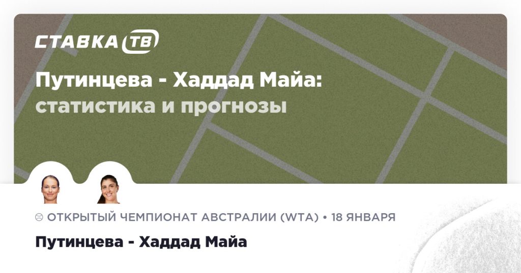 Путинцева — Хаддад Майа: прогноз (кэф 2.12) 18 января 2026 | СТАВКА ТВ