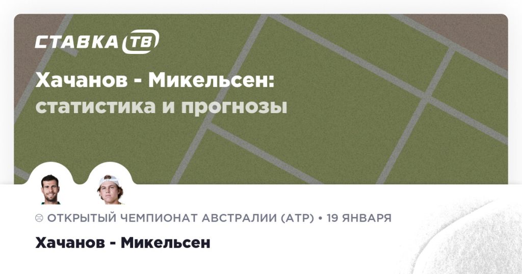 Хачанов — Микельсен: прогноз (кэф 1.68) 20 января 2026 | СТАВКА ТВ
