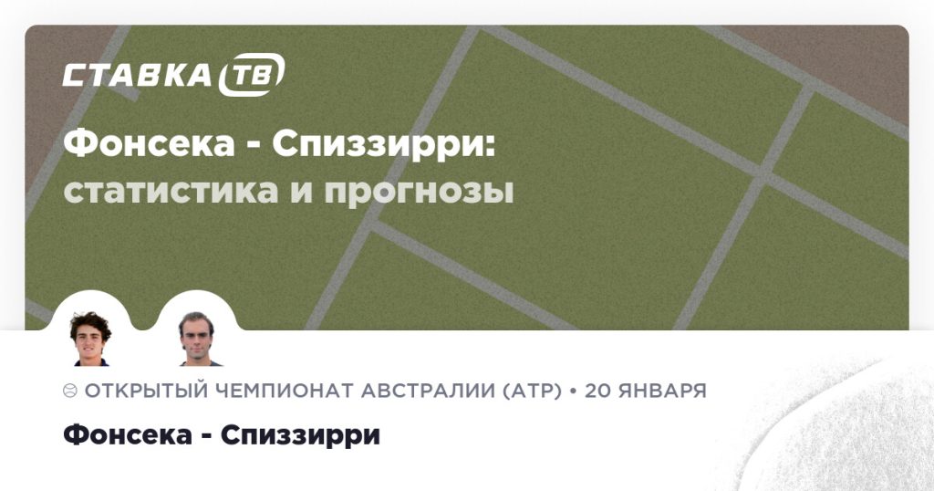 Фонсека — Спиззирри: прогноз (кэф 2) 20 января 2026 | СТАВКА ТВ