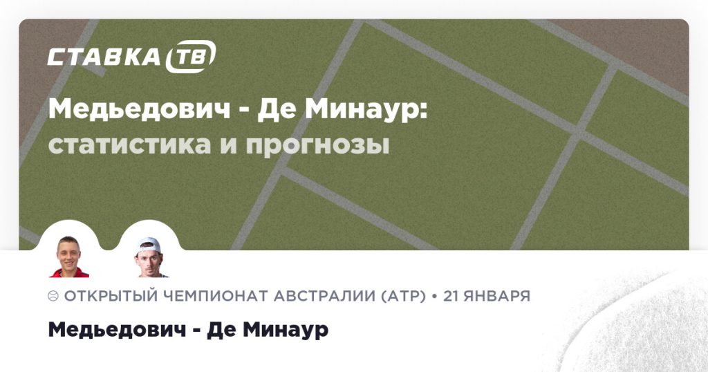 Медьедович — Де Минаур: прогноз (кэф 1.96) 21 января 2026 | СТАВКА ТВ