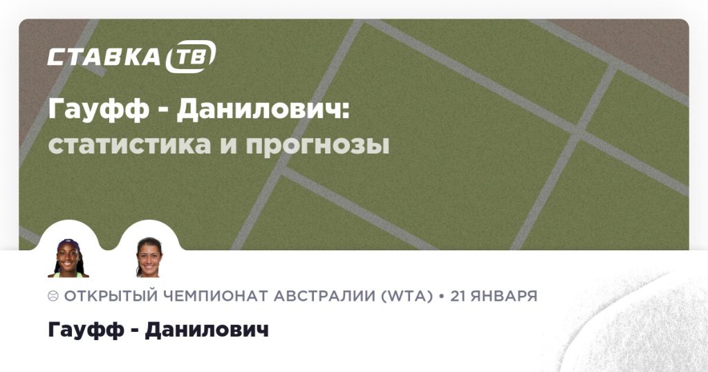 Гауфф — Данилович: прогноз (кэф 2.2) 21 января 2026 | СТАВКА ТВ