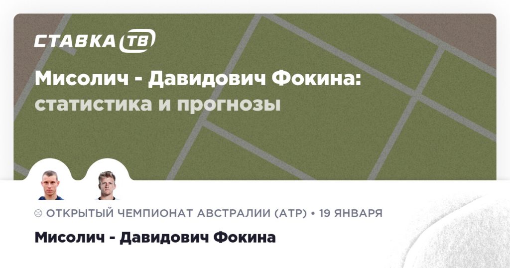 Мисолич — Давидович Фокина: прогноз (кэф 1.77) 19 января 2026 | СТАВКА ТВ